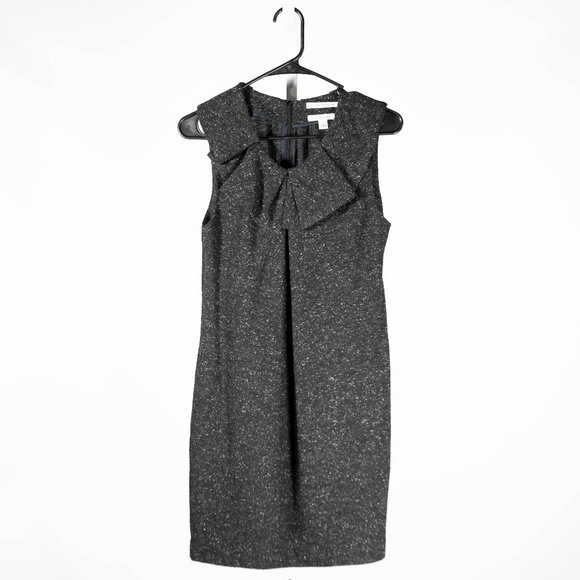 Banana Republic Women's Dress Gray Wool Blend Sleeveless Ruffle Italian Lined 4 - Picture 1 of 10